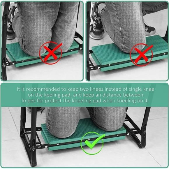 Garden Kneeler and Seat Foldable Garden Bench Stool w/ Soft Kneeling Pad, 6 Tool - Picture 5 of 6
